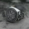 thumbnail image 2 of HOOUN Viking's Cross Axes Compass Ring Men's Vintage Satinless Rings Punk Biker Band-10, 2 of 5