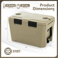 thumbnail image 5 of Resenkos Outdoor Picnic Ice Chest with Drain Plug & Bottle Opener, Hard Shell Insulated Cooler with Cup Holders for Camping, Beach, Brown, 5 of 9