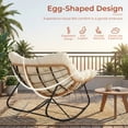 thumbnail image 5 of Pirecart Papasan Rocking Chair, Indoor Outdoor Comfy Papasan Chair, Wicker Egg Lounge Chair, Oversized Rocking Chair with Cushion for Living Room/Porch/Garden, Beige, 5 of 10