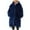 Blue, variant on yievot Fleece Robes for Women Hooded Plush Zipper Front Long Bathrobe Warm House Robe Sleepwear with Pockets