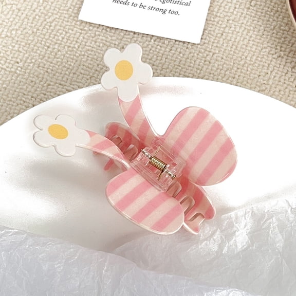 Acrylic Claw Hair Clips Hair Accessories for Women & Girls Bowknot Pink 85mm