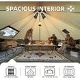 thumbnail image 5 of WAWOKV 4 Season Canvas Bell Tent 13.1FT Waterproof All Weather Glamping Yurt Tent, Luxury Hot Tent Stove Jack, Breathable Spacious Family Camping Teepee for People Outdoor Hunting Party Event, 5 of 15