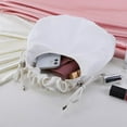 thumbnail image 3 of Canvas Armpit Bag with Drawstring Hobo Handbag Girls Underarm Bag (White), 3 of 10