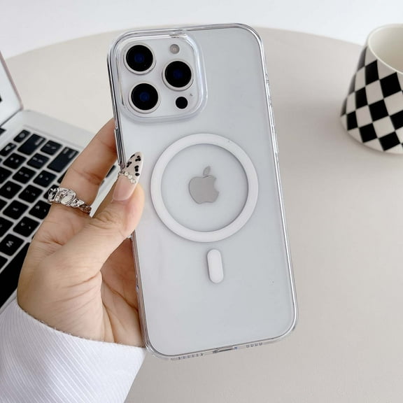 for iPhone 16 Pro Max Case Clear Magnetic Compatible with Magsafe, Thin Slim Transparent Non Yellowing, Luxury Hybrid Soft TPU Bumper & Hard Plastic Protective Cover for Men Women, Clear
