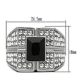 thumbnail image 3 of Anillo Color Plata Para Hombres de Acero Inoxidable Onyx de Rey, 3 of 5