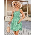 thumbnail image 2 of Weardear Women's Floral Summer Dress Square Neck Sleeveless A Line Mini Dress with Pockets, 2 of 5