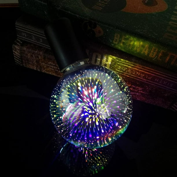Firework Light Bulb, E27 LED Decorative Bulb, 3D Colored Glass Light