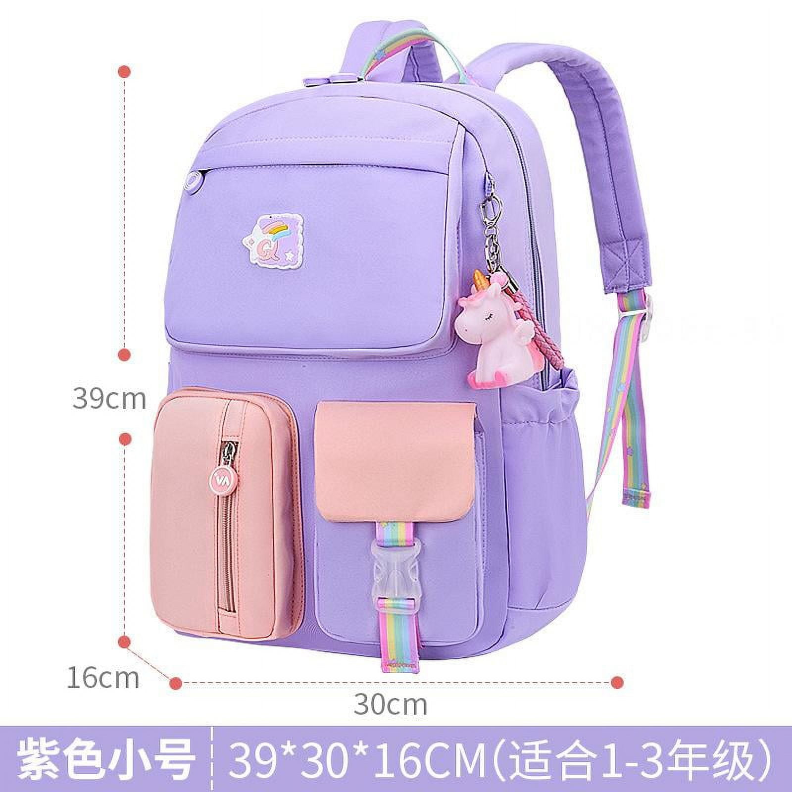 JiaYou Girl Geometric Printed Primary Junior High University  School Bag Bookbag 3pcs Backpack Sets(2# Purple-3pcs,19 L)