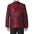 thumbnail image 3 of INSPIRE CHIC Blazers para Hombre Chaquetas de Traje de Lentejuelas Brillantes Metálicas de Cuadros Argyle XL Rojo, 3 of 5