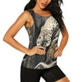 thumbnail image 2 of Fotbe Graceful Snow Leopard Blusas Sin Mangas para Mujer – Estilo Casual, Corte Suelto, Slim-Fit, Cuello Redondo Deportivo, Tops de Verano para Gimnasio y Yoga-XX-Large, 2 of 7