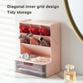 thumbnail image 3 of Langgg Storage Box Multi-layer Desktop Organizer Space-saving Stationery Portable Lightweight Cosmetic Case Desk Storage Rack White Shelf White Drawer Pink Shelf Gray Drawer, 3 of 6