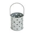 thumbnail image 2 of VHC Brands Patriotic Metal Votive Candle Holder w/ Punched Stars Galvanized 3.75x3.25x3.25, Independence Day Decor, Decorative Table Top Accent, Fourth of July Decorations, Galvanized Grey, 2 of 5