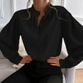 thumbnail image 4 of ylioge Blouses for Women Business Casual Fall, Womens Cardigan Solid Color Long Sleeve Crewneck Button Down Lightweight Tops Shirts Fall, 4 of 8