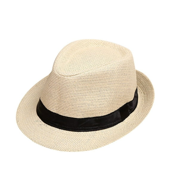 TIMIFIS Toddler Straw Hat Children Kids Summer Beach Sun Hat Jazz Panama Trilby Fedora Hat Gangster CapToddler Hat - Baby Days