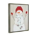 thumbnail image 3 of Stupell Industries Seasonal Snowman Smiling Red Hat Holiday Painting Gray Floater Framed Art Print Wall Art, 3 of 6