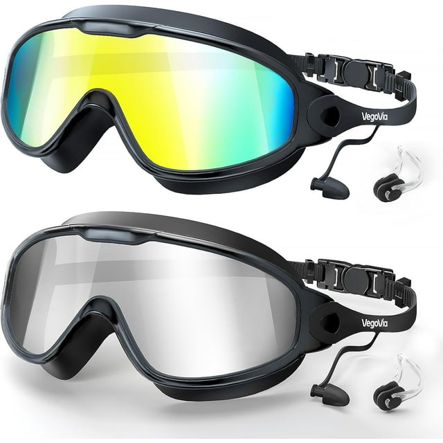 Adult Swimming Goggles Fog Protection °Wide View Pool Swim Goggles for Adult Youth Men Women
