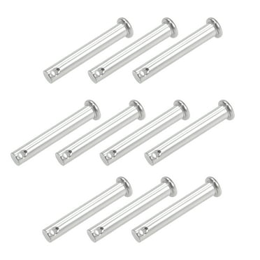 Uxcell Single Hole Clevis Pins - 8mm X 50mm Flat Head Zinc-Plating Solid Steel Link Hinge Pin 12Pcs
