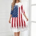 thumbnail image 6 of BOMYJESK 4th Of July Dresses for Women 250th Anniversary USA Flag Floral Maxi Dresses Independence Day Art Print Summer Dresses Beach Long Dresses Elegant Classy Party Apparel White XL, 6 of 6