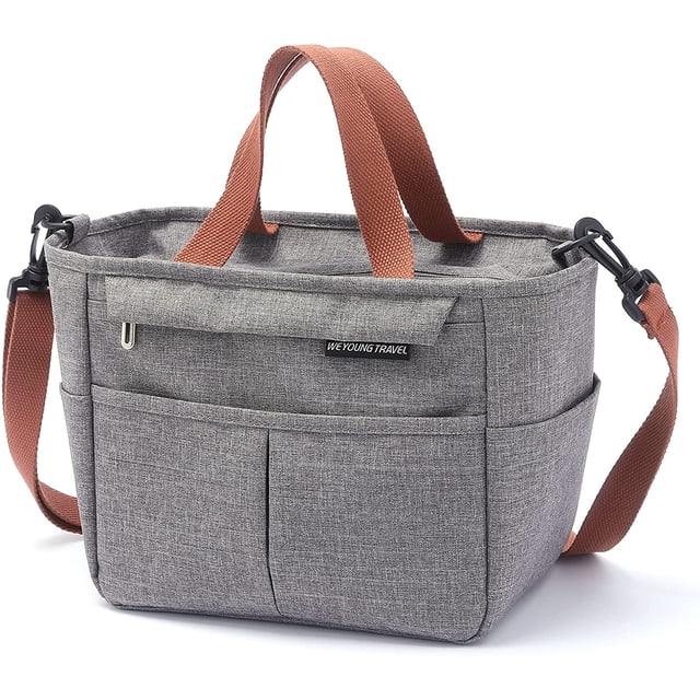 Panier Repas, Sac à Lunch Isolé, Mini Sac à Repas Isotherme et Étanche, Sac Isotherme à Repas portátil, Bolsa de almuerzo Pour Pique-nique/école/Bureau (Gris)