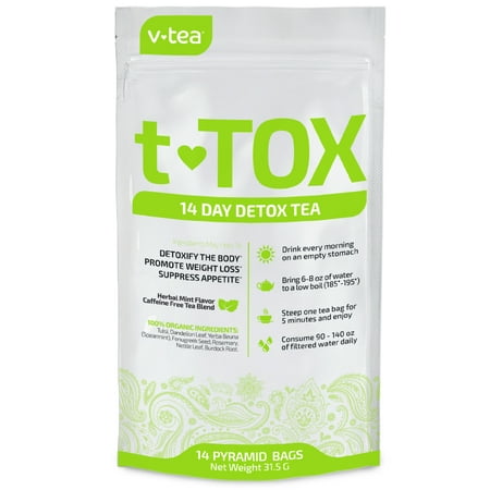 VTEA 14 Day Detox Tea Teatox: Cleanse, Boost Energy, Promote Weight Loss, Reduce Constipation (Best 14 Day Cleanse For Weight Loss)