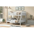 thumbnail image 3 of Twin over Full Bunk Bed with ladder, Safety Guardrail, Perfect for Bedroom, White, 3 of 13