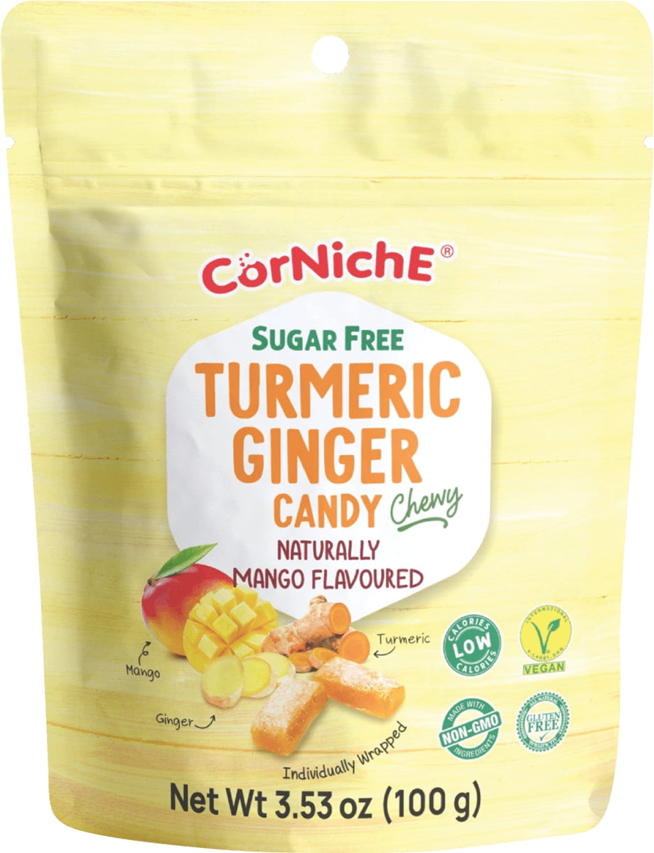 CORNICHE Turmeric Ginger Candy, Mango Flavor (Pack of 6)