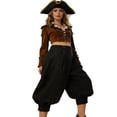 thumbnail image 4 of SJLDQY Carnival Womens Pirate Dress Up Fashion Suede Tops Pants Outfits Party Funny Stage Performance Clothes Set, 4 of 4