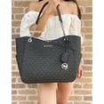 thumbnail image 3 of Michael Kors MK Signature Large Jet Set Shoulder Tote Bag with Chain, Black, 3 of 4