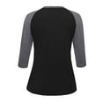 thumbnail image 5 of Quarter Sleeve Tops for Women, Comdrip Women's 3/4 Shoulder Sleeve Color Blocked T Shirt Top Women's Tops 3/4 Sleeve Black S, 5 of 6