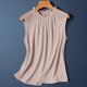 thumbnail image 3 of Camisetas sin mangas de satén para mujer con ribete de encaje - Blusas sin mangas, poliéster-spandex, versátiles para estilos de primavera-verano, 3 of 5