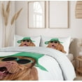 thumbnail image 6 of Ambesonne Dog Duvet Cover Set, Hipster Style Animal Summer, 2-Calking, Shamrock Green and Caramel, 6 of 6