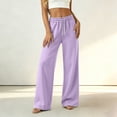 thumbnail image 4 of Resicozy Womens Wide Leg Sweatpants High Waisted Baggy Drawstring Joggers with Pockets Casual Lounge Wear Light Purple XL, 4 of 5