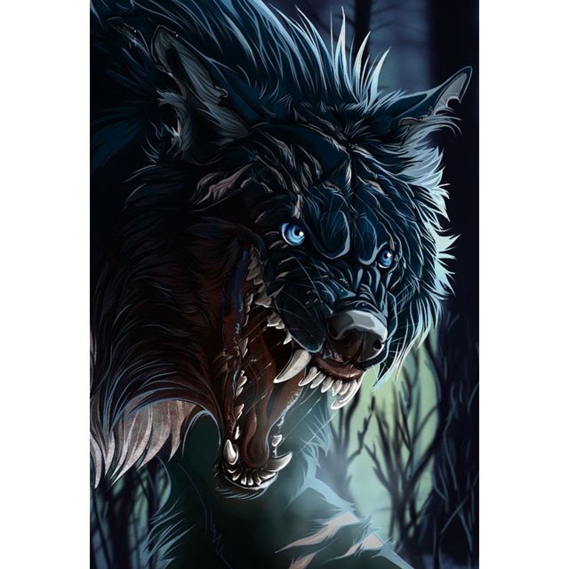 Taladro diamante pintura (DE3081) 5D DIY completo lobo feroz punto de cruz bordado Kit 30x40cm Hugtrwg Para estrenar