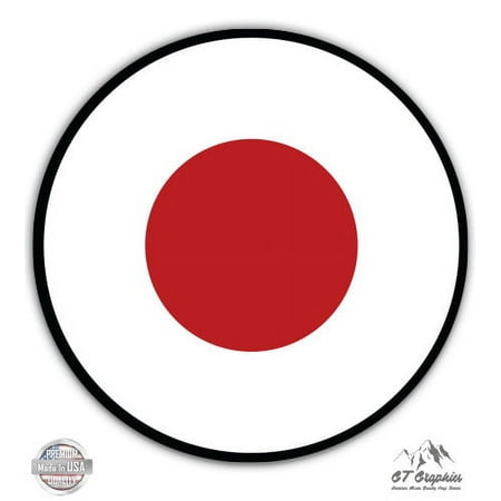 Japan Flag - 3" Vinyl Sticker - For Car Laptop I-Pad Phone Helmet Hard Hat - Waterproof Decal