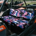 thumbnail image 2 of FKELYI Camo Pink Blue Black Print Mule Bench Seat Cover 2 Pcs Set Dustproof UTV Seat Cover Compatible with Kawasaki Mule 600/610 Washable Seats Protector Decor, 2 of 7