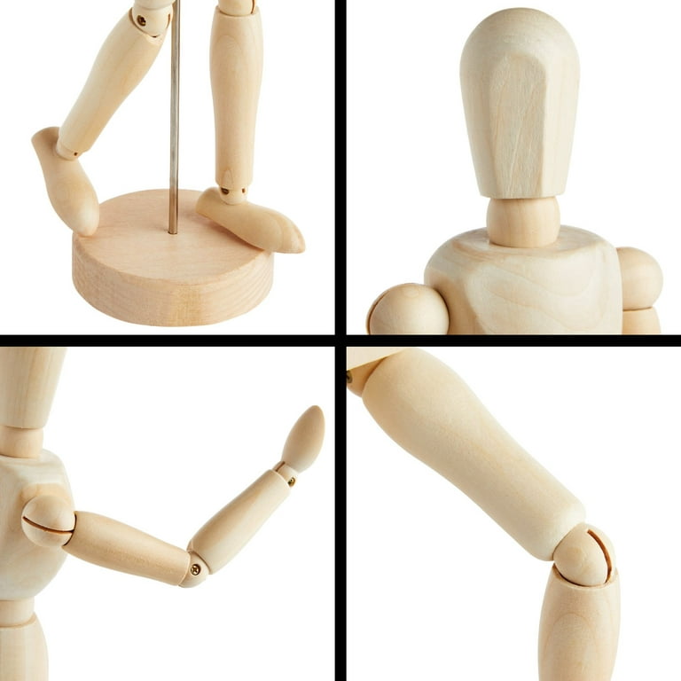 3 Pack Posable Art Figure Model, Flexible Wooden Drawing Mannequin for  Artists, Sketching (13 in)