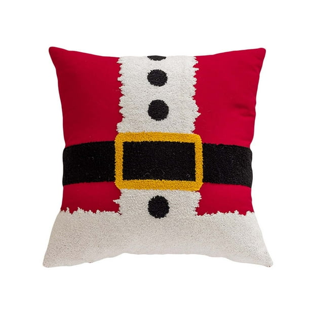 Cojín Bordado Con Motivos Navideños. Cojín Festivo Para El Sofá Del Salón. Cojín Decorativo Navideño Para El Sofá.