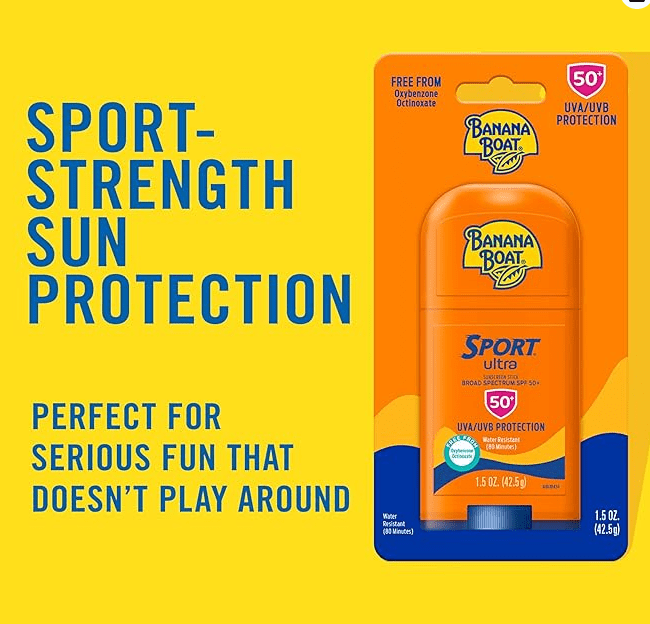 Banana Boat Sport Ultra SPF 50 Sunscreen Stick, Water Resistant, 3 Pack