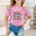 thumbnail image 2 of Glisme Girls Tops Size 3-4 Years Unisex Graphic Tee Letter Print Short Sleeve T Shirt For Back To School Casual Comfortable T-Shirts Funny Pink Tee, 2 of 4