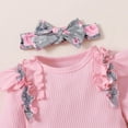 thumbnail image 6 of Mercatoo Baby Girls Clothes Girls Autumn Ribbing Romper Tops Flowers Pants Set Suitable for 3 to 24 Months Hoodie Sweatshirt, 6 of 9