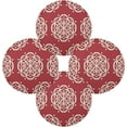 thumbnail image 2 of GZHJMY Damask Talavera Red Round Placemats Durable Non-Slip Heat and Stain Resistant Placemat for Kitchen Table Decoration Outdoor BBQ Activities(4PCS) Table Mat, 2 of 7