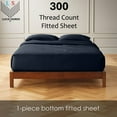 thumbnail image 2 of 24" Extra Deep Pockets Fitted Sheet Only - California King Size, Navy Blue Color 300-Thread-Count Egyptian Cotton 1-PC Bottom Fitted Sheet, 2 of 7