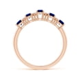 thumbnail image 2 of ANGARA Lab Grown 1.5 Ct 5 Stone Blue Sapphire & Diamond Wedding Ring for Women in 14K Rose Gold (Size-5x3mm) | September Birthstone, Anniversary, Jewelry Gift for Women | Lab-Grown Blue Sapphire Ring, 2 of 8