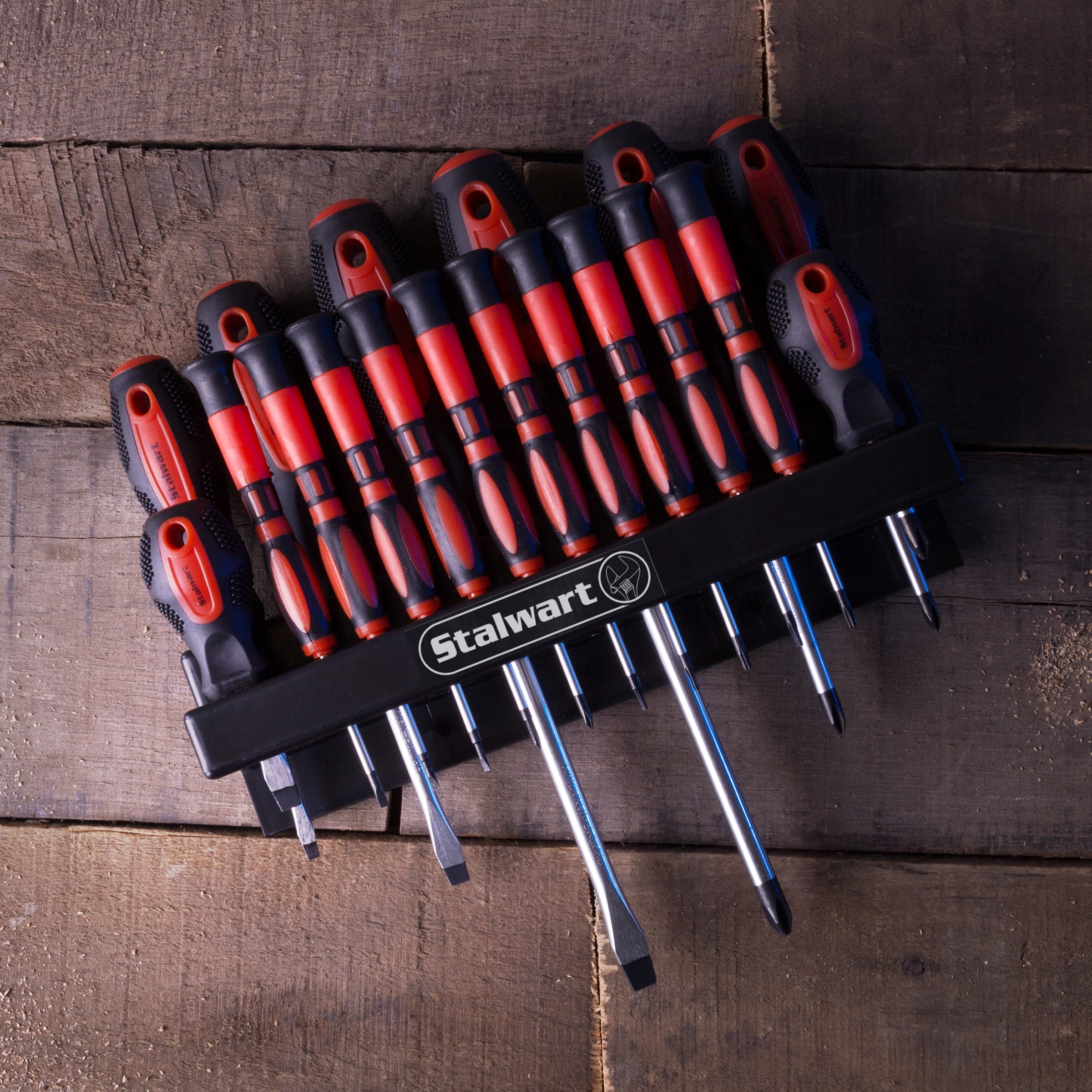Stalwart 18 Piece Screwdriver Set with Wall Mount and Magnetic Tips- Precision Kit Including Flatheads, Phillips, and Torx Screwdrivers