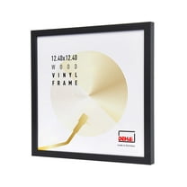 DEHA Design Black LP Vinyl Record Wood Display Frame, Music Album Cover Holder, 12.5x12.5", With Hanging Hardware, Fits Single Or Double Album, Made In Germany