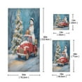 thumbnail image 3 of 3 Piece Bath Towels Set Bath Towel, Hand Towel and Face Towel for Bathroom, Gym, Hotel Christmas Snowman in A Red Truck, 3 of 8