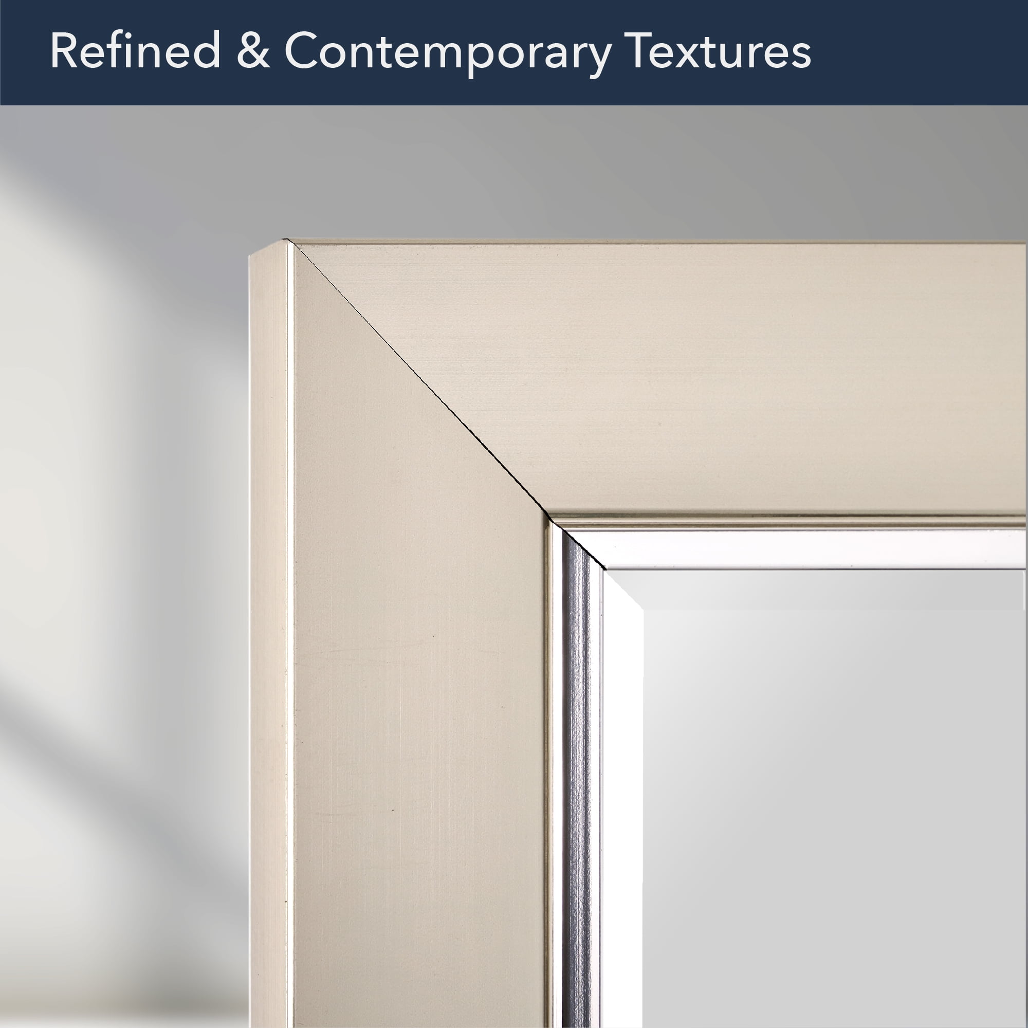 Head West Brushed Nickel Frame Vanity Mirror with Chrome Liner - 27.5" x 33.5"