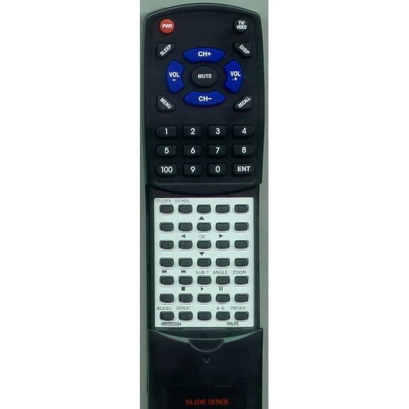 Replacement Remote for PHILIPS 996500023254, RT996500023254, DVP64237, DVP642, DVP642/17, DVP64217