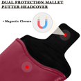 thumbnail image 3 of Haosy Burgundy Golf Mallet Putter Cover Strong Magnetic Leather Golf Club Headcover Closure, 3 of 7