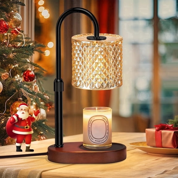 WUEAOA Candle Warmer Lamp with Timer,Black Adjustable Height Electric Wax Melt Warmer with Dimmer,Christmas Mother Gift,Bedroom Home Decor